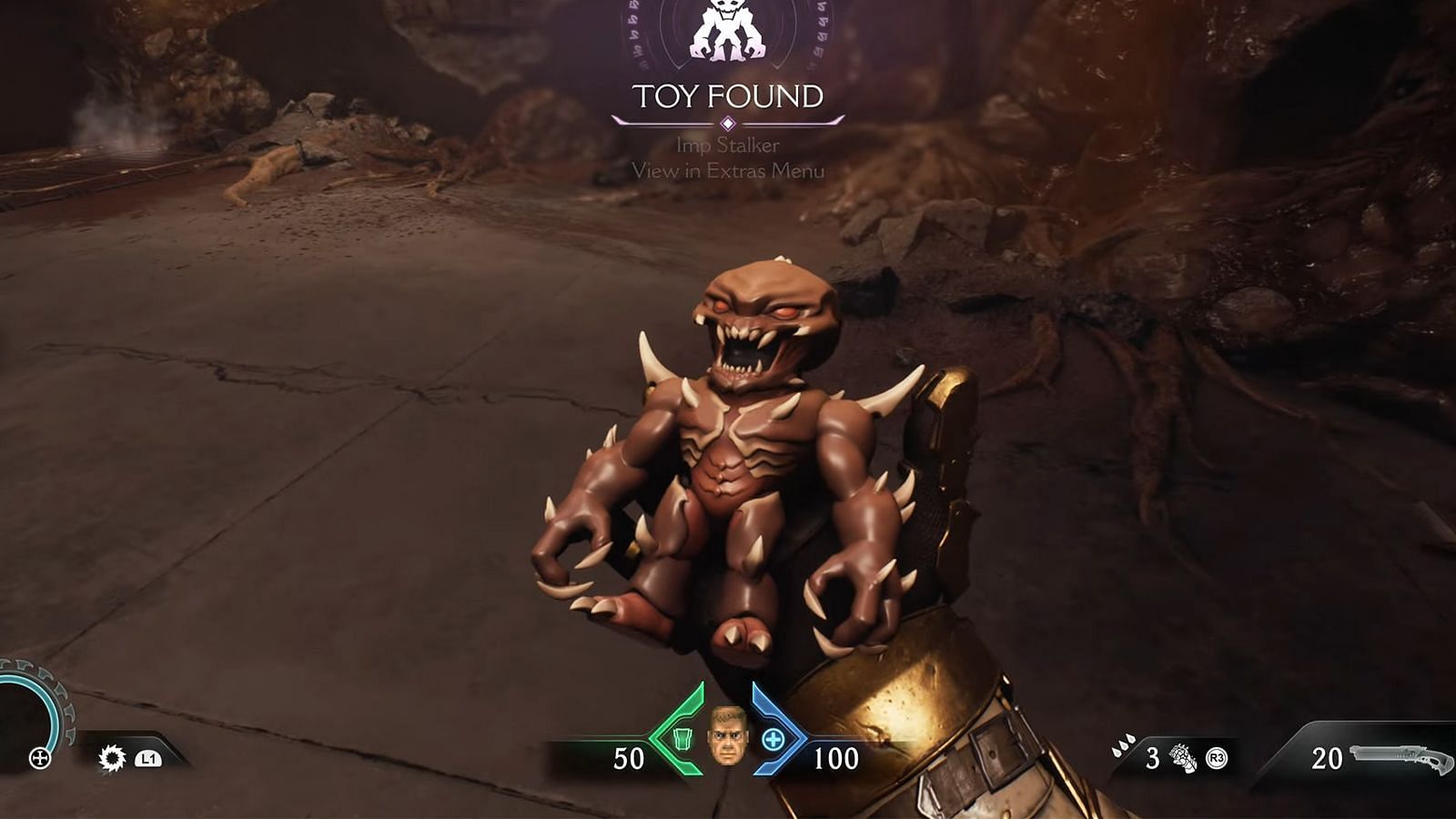 Imp Stalker Toy in Doom The Dark Ages (Image via Bethesda || YouTube/@BackseatGuides)